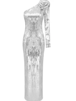 Dresses|Maxi Dresses*Mew Mews Fashion Acosta One Shoulder Flower Sequin Maxi Dress