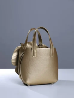 Bags*Mew Mews Fashion Acsah Leather Flower Bag In Gold