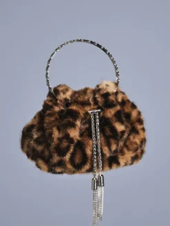 Bags*Mew Mews Fashion Adaja Leopard Faux Fur Bag