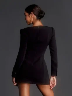 Dresses|Mini Dresses*Mew Mews Fashion Adeola Long Sleeve Rhinestone Mini Dress