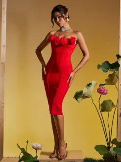 Dresses|Midi Dresses*Bandage Adlai Strapless Flower Midi Dress