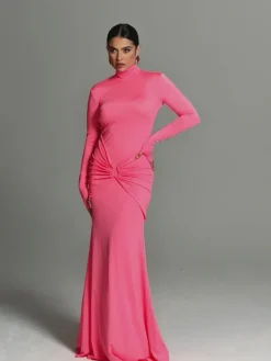 Dresses|Maxi Dresses*Mew Mews Fashion Adriel High Neck Ruched Maxi Dress
