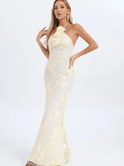 Dresses|Maxi Dresses*Mew Mews Fashion Aedin Halterneck Flower Maxi Dress