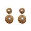 Earrings*Mew Mews Fashion Aelani Spiral Circle Pearl Earrings