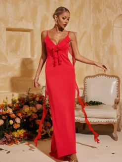 Dresses|Maxi Dresses*Mew Mews Fashion Aelthar Spaghetti Flower Maxi Dress