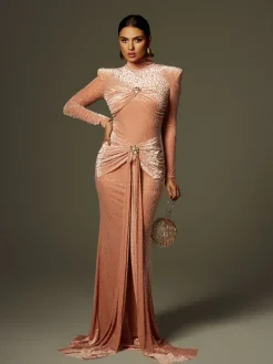 Dresses|Maxi Dresses*Mew Mews Fashion Ahuva Leopard Printed Rhinestone Maxi Dress