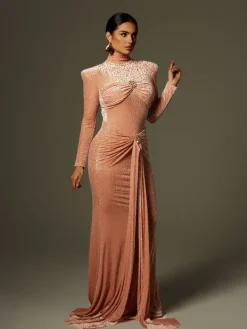Dresses|Maxi Dresses*Mew Mews Fashion Ahuva Leopard Printed Rhinestone Maxi Dress