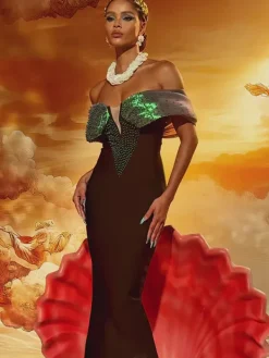 Dresses|Maxi Dresses*Bandage Ajani Off Shoulder Bead Maxi Dress