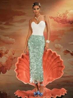 Skirts*Mew Mews Fashion Akeem Sequin Mermaid Scale Skirt