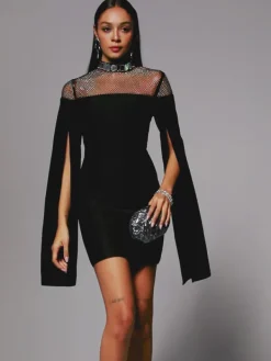 Dresses|Mini Dresses*Bandage Akosua Rhinestone Split Mini Dress