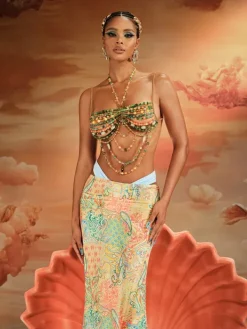 Beaded Wear|Tops*Mew Mews Fashion O/S Akshay Gemstone Beaded Bralette