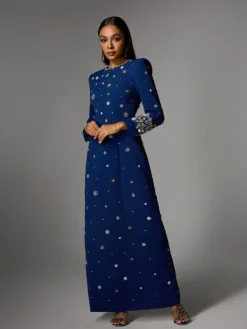 Dresses|Maxi Dresses*Mew Mews Fashion Alary Long Sleeve Rhinestone Maxi Dress