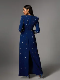 Dresses|Maxi Dresses*Mew Mews Fashion Alary Long Sleeve Rhinestone Maxi Dress