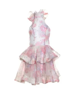 Dresses|Mini Dresses*Mew Mews Alecto Backless Flower Printed Bow Mini Dress