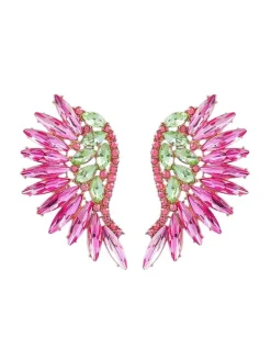 Earrings*Mew Mews Fashion Alegria Pink Rainbow Rhinestone Earrings