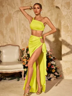 Sets & Co-ords*Mew Mews Fashion Almis One Shoulder Split Skirt Set