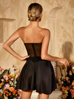 Dresses|Mini Dresses*Mew Mews Alohi Strapless Corset Satin Mini Dress