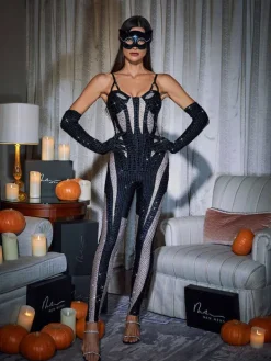 Jumpsuits & Romper*Mew Mews Fashion Amalia Diamante Jumpsuit In Black