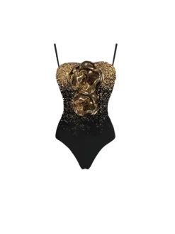 Bikini Sets|Swimwear*Mew Mews Fashion Amos Flower Metallic Swimwear Two Piece Set