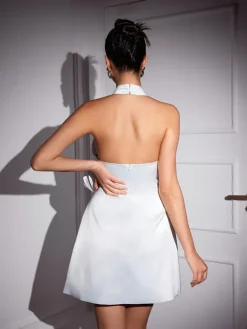 Dresses|Mini Dresses*Mew Mews Fashion Anatoly Cutout Flower Satin Dress In White