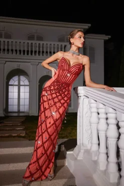 Embellishment|Dresses*Embellishment Angelo Sequin Embellished Mesh Maxi Dress