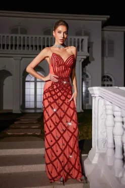Embellishment|Dresses*Embellishment Angelo Sequin Embellished Mesh Maxi Dress