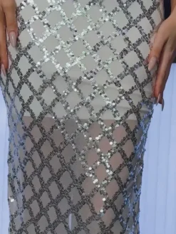 Dresses|Midi Dresses*Bandage Ansley Sequin Feather Dress