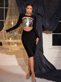 Armor Tops|Tops*Mew Mews Fashion O/S Apollo Armor Top In Bright Silver