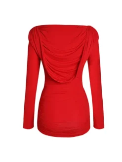 Dresses|Mini Dresses*Mew Mews Fashion Arina Long Sleeve Plunge Mini Dress