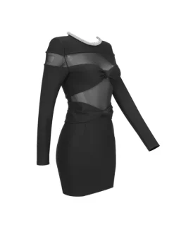 Dresses|Mini Dresses*Mew Mews Fashion Arley Long Sleeve Crystal Mini Dress
