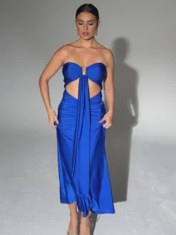 Dresses|Maxi Dresses*Mew Mews Fashion Arlyn Strapless Draped Cutout Maxi Dress