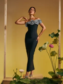 Dresses|Maxi Dresses*Bandage Arnau One Shoulder Flower Maxi Dress In Silver