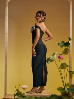 Dresses|Maxi Dresses*Bandage Arnau One Shoulder Flower Maxi Dress In Silver