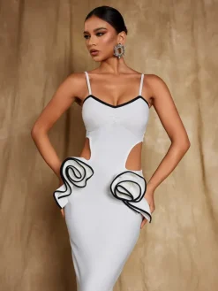 Dresses|Maxi Dresses*Bandage Arroyo Spaghetti Flower Cutout Dress