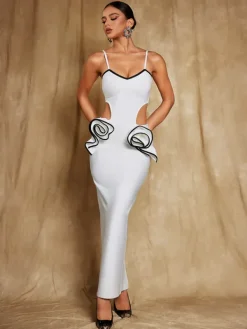 Dresses|Maxi Dresses*Bandage Arroyo Spaghetti Flower Cutout Dress
