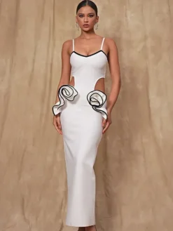 Dresses|Maxi Dresses*Bandage Arroyo Spaghetti Flower Cutout Dress