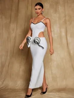 Dresses|Maxi Dresses*Bandage Arroyo Spaghetti Flower Cutout Dress