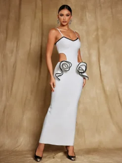 Dresses|Maxi Dresses*Bandage Arroyo Spaghetti Flower Cutout Dress