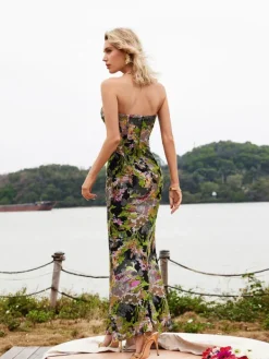 Dresses*Mew Mews Fashion Asa Strapless Floral Sequin Maxi Dress