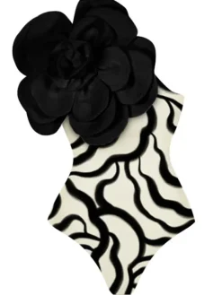 One Piece|Swimwear*Mew Mews Fashion Aureliana Flower Zebra Printed One Piece Swimsuit
