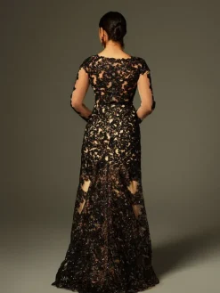 Dresses|Maxi Dresses*Mew Mews Fashion Ayesha Long Sleeve Lace Sequin Maxi Dress