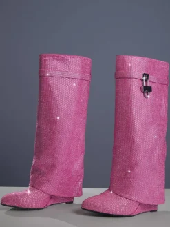 Shoes*Mew Mews Fashion Badru Lock Glitter Crystal Boots