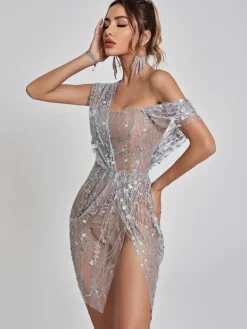 Dresses|Mini Dresses*Mew Mews Fashion Bailee Split Sequin Mini Dress