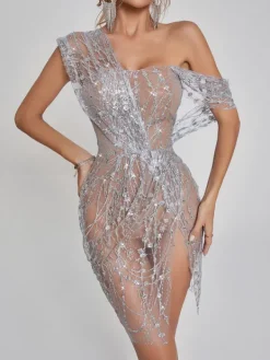 Dresses|Mini Dresses*Mew Mews Fashion Bailee Split Sequin Mini Dress