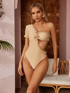 Bikini Sets|Swimwear*Mew Mews Fashion Basil One Should Cutout One Piece Swimsuit