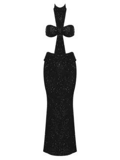 Dresses*Mew Mews Fashion Becca Halterneck Sequin Maxi Dress