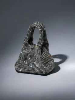 Bags*Mew Mews Fashion Bellatrix Crystal Bucket Bag In Silver