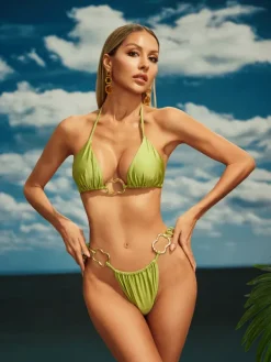 Bikini Sets|Swimwear*Mew Mews Fashion Benjy Lace Up Bikini Two Piece Set