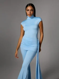 Jumpsuits & Romper*Mew Mews Fashion Bennora High Neck Draped Jumpsuit In Baby Blue