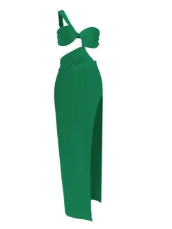 Dresses|Maxi Dresses*Mew Mews Fashion Berenice One Shoulder Cutout Maxi Dress In Green